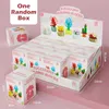 Blind Box 12pcs/conjunto de brinquedos cegos de construção de bloqueio suculentas de flor Planta DIY crianças montam pequenos tijolos presentes infantis brinquedo para meninos meninas t240506