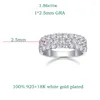 Cluster ringen Smyoue 1.8/2,5 mm sprankelend alle Moissanite voor vrouwen 3 rij ontwerplab Diamond 925 Sterling Silver 1/3 Eternity Bands