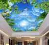 Wallpaper Murales 3D personalizzato PO 3D Nuvole bianche da carta da parati murali del soffitto 3D per pareti 3D4654248