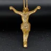 Hanger kettingen Religieuze Jezus Kruisketting met strass voor mannen Fashion Gold Color Pendent Jewelry Gifts