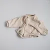Джакеки Корея весна и осенняя детская полоса кардиган маленькая куртка для мальчиков девочки выходят из верхнего пальто с длинными рукавами