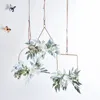 Fleurs décoratives Simulation ronde Hortensia Hanging Garland Triangle Decoration Home Wedding Party Party