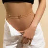 Buikketens sexy vintage esthetische buikketen dunne kralen link body chain taille ketting riem y2k streetwear zomer dames mode body sieraden t240429