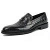 Casual Shoes Brand Patent Leather Men's Luxury Mens Loafers Flats andas Slip på svart körning plus storlek 39-48