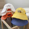 Kappen Hüte Sommer Mesh Baby Eimer Hut Cartoon Bären Buchstaben Sonne Hut