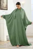 Vêtements ethniques Modest Fashion Simple Elegant Gawn Abaya Kimono Long Robe Muslim Women's Outwear Robe arabe avec ceinture Femme Musulman