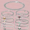 Med original Box Designer Charms Armband för Women Diamond 925 Silver Chain DIY Fit Pandoras Luxury High Quality Storlek 16-21 cm Armbandsmycken gåva