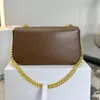 Bolso de hombro de hombro de marca de alta gama bolso para mujer bolso de la cadena de diseñador de lujo Bolso baguette Baguette nuevo cuero portátil bolso cuadrado pequeño bolsillo