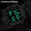 Armbanduhr Lige Sport Watch für Männer Luxus Dual Display 50m wasserdichte Quarz Uhr Uhr Chronograph Digital Wecker Militärmaschine Armbanduhr