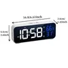 Desk Table Clocks USB Powered Music Digital Alarm Clock Temperature Humidity DST Touch Snooze Table Clock 2 Alarms 12/24H Night Mode LED Clock