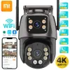 Kamery Xiaomi 4K 8MP HD Wi -Fi PTZ aparat Outdoor 4MP podwójny soczewki Podwójny ekran AI Auto śledzący kamerę IP CCTV Nadzór wideo P2P ICSEE