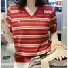 여자 티셔츠 여름 새로운 슬림 다목적 독특한 줄무늬 티셔츠 여자 폴로 넥 패널 탄성 패션 한국 아이스 실크 슬리브 슬리브 TOPL2405