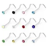 Arts du corps Delysia King 30pcs / Set Femmes Punk Crystal anti-allergie Nez Stud Bend Titanium Steel Body Puncture Bijoux D240503