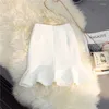 Röcke Frauen Rüschen Minirock sexy süße Hohe Taillenbüro Dame Hip-umgewickelt elegante A-Linie Solid Color Reißverschluss Faldas Mujer
