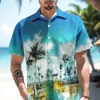 Camicie casual maschile 2024 camicia blossom tiki hawaiane per stampato di cocco stampato a cocco asile spiaggia a manica corta eu taglie