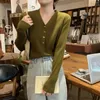 Sweter w dekolcie damski z baksakami z minimalistyczną jesienią bazą koreańską Wersja Koreańska Projekt poczucie temperamentu sparowanego francuskiego