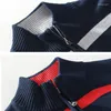 Pulls pour hommes Tops en coton rayés d'hiver d'automne à rugissement des plis d'hiver masculin