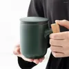 Tasses à thé 350 ml de tasse de thé en céramique avec couvercle et séparation filtrante tasse