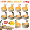 Uchwyty 15PCS Kitten Candle Holder Cat Aromaterapy świecy uchwyt na pulpit Dekor ozdoby Ozdoby Trwałe wysoko Tempe Cat Ocyging Paws Candle