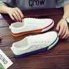 Mens Rainbow Mandarin Duck Canvas Shoes and Womens Couple Korean Style White Allmatch Board 240426