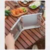 Grilles Camping Table pliable portable Ultralight mini table pliante en acier inoxydable Tableaux de poêle barbecue en acier inoxydable