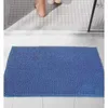Tapis chenille tapis tapis shorthair bleu salle de bain toilettes non glipt absorbant la porte de la porte du sol