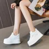 Scarpe casual Fujin 8cm Donne Sneaker Sneakers Genuina in pelle Lace Up 2024 Spring Autumn Fashion Ladies Vulcanize High Brand