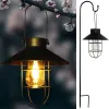 Kaarsen LED ZONDAGLICHT RETRO SOLAR LED OLIE LAMP Draagbare zonnekandel licht flikkeren vlammenloze buitenophangende lantaarn Garden Decor