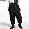 Män jumpsuits solida överdimensionerade koreanska ärmlösa streetwear remmar rommmode mode casual wide ben overall s5xl incerun 240417