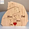 Miniaturas Grátis Gravura Apreendimento personalizado urso Família Puzzle de madeira personalizada Aniversário de Natal Nome da família Sculpture 29 Nomes