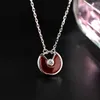 Designer Craitrie Nacklace Imitation Pure Silver Talisman Collier femelle Femelle 18K Rose Gol White Fritillaria Red Chalcedony Collarbone CH