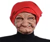 E nonna Realistic Old Women Halloween Orribile Maschera in lattice Scarico Full Head Creepy Wrinkle Face Props 2206119349990