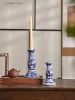 Titulares azuis e brancos porcelana Cerâmica Casa do vela chinesa estilo casal de castiça