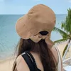 Bérets Coton Fisherman Hat Fashion Bow Not Houstable Beach Catch Anti UV Wide Brim Sun Woman