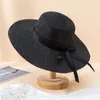 Szerokie brzegowe czapki proste, składane miękkie dziewczyny słomki hat sun plażę kobiety letnie uv ochrona czapki podróży odporna na damę
