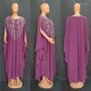 Ethnische Kleidung 2024 Abayas für Frauen Dubai Luxus Chiffon Boubou Muslim Fashion Dress Caftan Hochzeitsfeiern Anlässe Long Abaya mit Inner