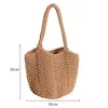 Totes Vintage Stroh gewebte Tasche für Frauen Handtaschen Rattan Häkeln Koreaner Freizeitpendel -Sommerstrandtasche