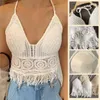 Tanks de femmes sexy creux out sous-vêtements Femmes Top Summer plage courte du gilet Bikini en tassel tassel