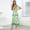 Grundlegende lässige Kleider Sommer Neuer exotischer Druck Langes Kleid Bohemian Beach Holiday