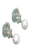 グアイグアイジュエリーナチュラルケシエジソンホワイトパールゴールドメッキターコイズブルーCZドロップイヤリング女性のための手作り本物の宝石ストーンL5134123