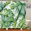 Tende per doccia piante tropicali beige fiore di palma verde foglie fiori arredamento nordico in poliestere tessuto set di tende da bagno