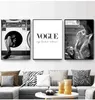 Wallpapers Vintage fashion home decoration posters women perfume pictures living room wall art printing black and white canvas J240505