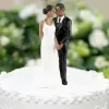 Miniatures Cake Topper Duurzame praktische stijlvolle multifunctionele bruid bruidegom Black Skin Figurine Bruiloft Decoratie Doll Marry Supply