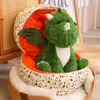 Plush muñecas 2-en-1 dinosaurio verde Dinosaurio de bebé en dragón llenado de huevo juguete lindo abrazo muñeca durmiendo regalo de Navidad