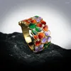 Cluster ringen klassieke 925 zilveren dames ring kleur bloem handgemaakte glazuur bruiloft druppel juwelen jade vlinder