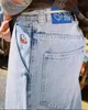 Jean Big Boy Baggy Y2k Blue Jeans pour femmes High Waited Slouchy Cartoon Graphic Brodery Denim Pantalons Vintage Streetwear 240430