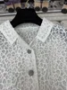 Tricot de tricots pour femmes Nouveau produit Small Fragant Wind Lace Lace Camellia Sequin Malf Jirt Mabe White Set for Women Aai7