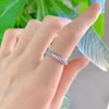 Eternity Micro Pave Moissanite Diamond Pierścień 100% Oryginalne 925 Srebrne Pierścienie ślubne