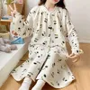 Pure cotton 2024 spring/summer clothing, gauze, crepe, double-layer postpartum maternity sleepwear, home dress, nursing skirt