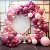 Dekoracja imprezy 127pcs Ustaw 10 cali brzoskwiniowe balony 32,8 stóp różowy aluminiowy streameryki Dekoracje balonowe